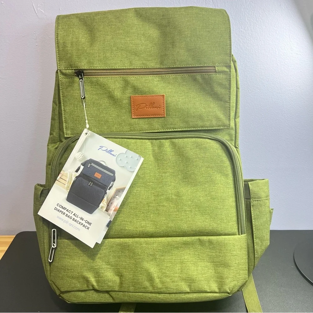 NWT Pillani All-in-One Diaper Bag - Green